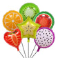 Party Decorz Mix Fruits Foil Balloon Set Of 6pcs (Orange +Kiwi +Watermelon +Carambola) For Summer Theme, Fruit Theme Party Decor