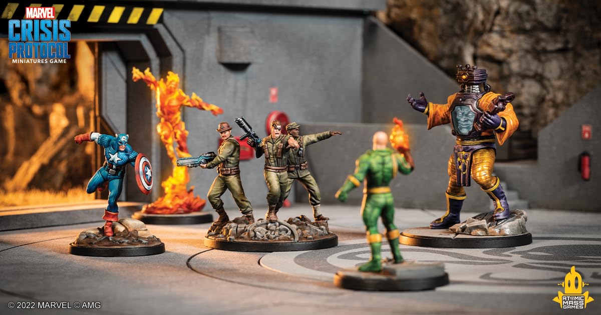 Atomic Mass Games Marvel: Crisis Protocol Nick Fury  Sr. & Howling Commandos Character Pack - Smash Hydra with This advanced Team! Tabletop Superhero Game  Ages 14+  2 Players  90 Min Playtime  Made