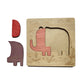 Ekoplay 3 Piece Playful Elephant Wooden Puzzle for Kids, Jigsaw Puzzle for Pre-School Kids, Learning Educational Toys Gifts for