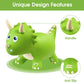 HotMax Dinosaur Bouncy Hopper Toy - Inflatable Triceratops for Toddlers, Medium Size, Green, PVC - Perfect Birthday Gift for Kids 18 Months to 4 Years