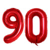 Goer Number 90 Balloons For 90Th Birthday Party Decorations,42 Inch Jumbo Foil Helium Balloons For 90Th Anniversary (Red)