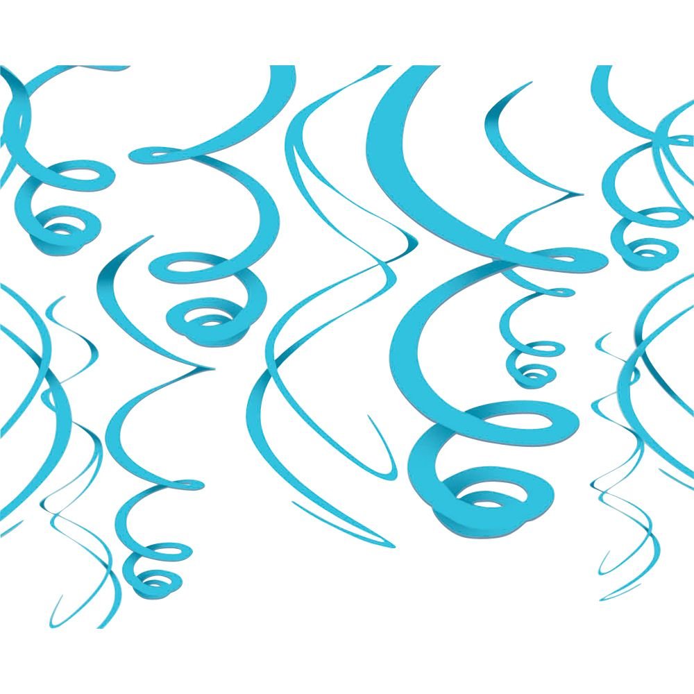 amscan Bright Blue Hanging Swirl Decorations (12ct)