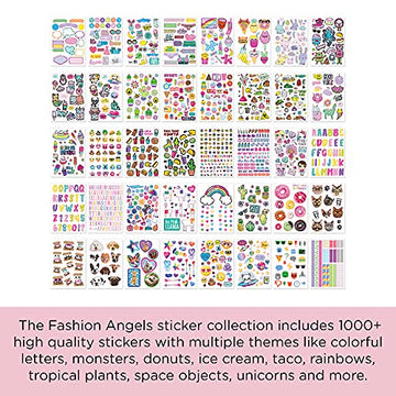 Fashion Angels 1000+ Ridiculously Cute Stickers For Kids - Fun Craft Stickers For Scrapbooks, Planners, Gifts And Rewards, 40-Page Sticker Book For Kids Ages 6+ And Up