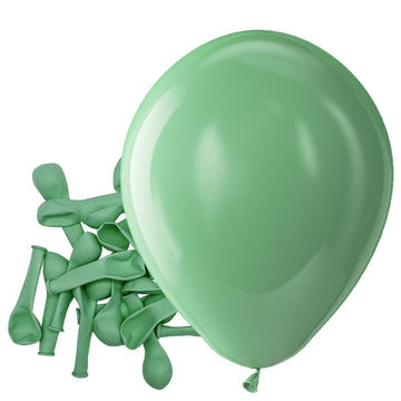 Bezente Sage Green Latex Party Balloons - 150 Pack 5 Inch Round Helium Dusty Green Olive Balloons For Birthday Graduation Baby S