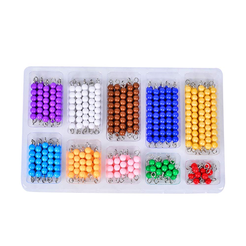 Kghios Montessori Math Toys Material For Toddlers 10 Sets Of Colord Bead Chains 1-10 For Early Preschool Learning Toy,1-10 Numer