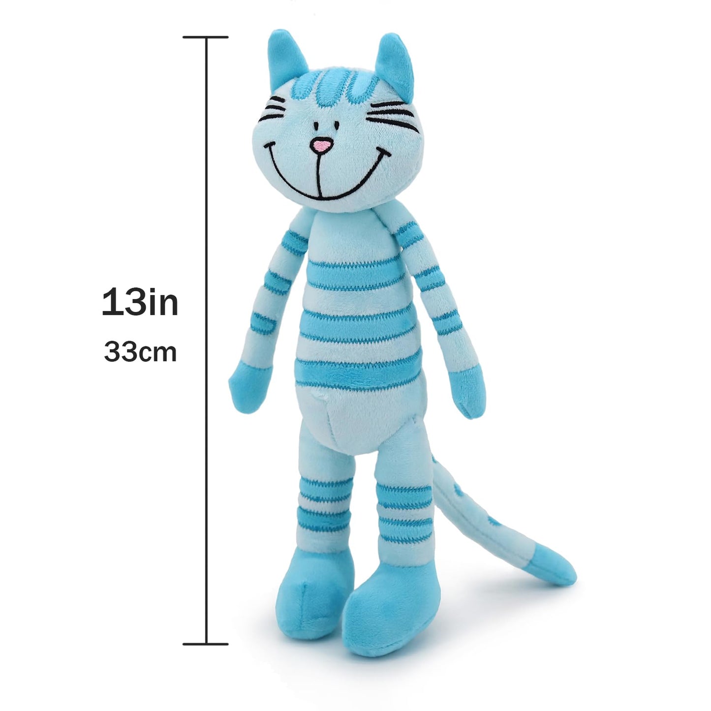 Mr Vivicare 13'' Blue Huggable Standing Cat Stuffed Animals Plush Toy,Stuffed Cat Plush Toys For Girls,Cat Toys For Kids,Great G