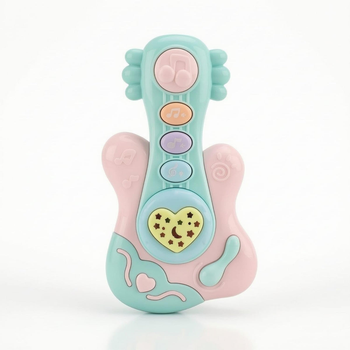 LightUp Baby Guitar With Star Projector Interactive Handheld Musical Instrument Toy Compact Sensory Music Toy Sound Effects For