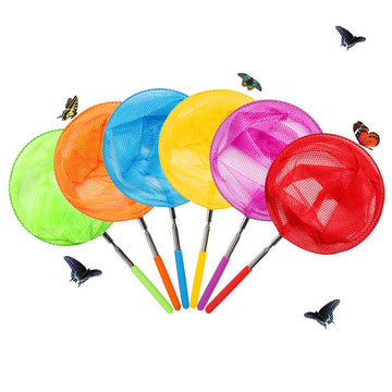 Skrtuan Kids Telescopic Butterfly Fishing Nets Great For Catching Insect Net Perfect Outdoor Tools For Catching Bugs Fish Insect Ladybird, Extendable 34 Inches And Anti Slip Grip (6 Pack)