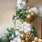 MEBAY Balloon Garland Arch Kit - 146Pcs Latex Balloons in Sage Green, White & Gold for Birthday, Baby Shower, Wedding Decorations