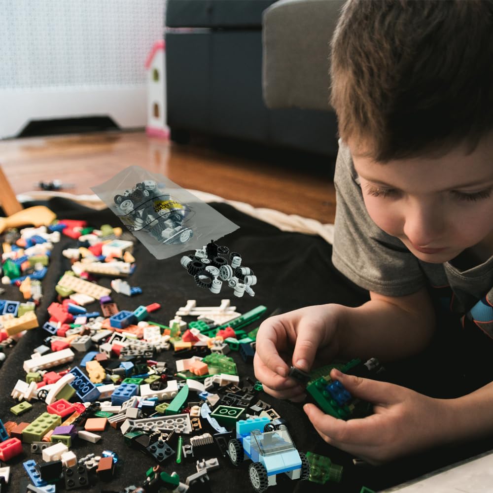122Pcs Wheels And Axles Set, Car Parts Chassis Pieces Tires Building Blocks, Compatible With Classic Bricks Toys