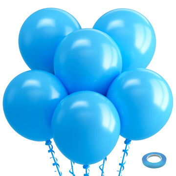 Bezente Blue Balloons 18 Inch - 30 Pack Large Thick Light Blue Balloons Big Round Blue Latex Balloons For Birthday Wedding Baby