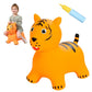 INPANY Bouncy Tiger Hopper Party Animal Toys  Wild One Birthday Safari Baby Shower Decorations Toddlers Bouncing Jungle Animal Figures  Ride on Rubber Bouncer  Outdoor Gifts for 2 3 4 Yr Girl Boy