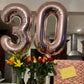 Paticool 30 Number Balloon Rose Gold,40 Inch Large 30 Number Foil Mylar Balloons For 30Th Birthday Party Celebration Decorations