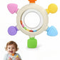 Silicone Baby Teething Ring with Rattle Beads - Multi-Textured BPA-Free Teether for Infants 3+ Months, Freezer Safe Chew Toy for