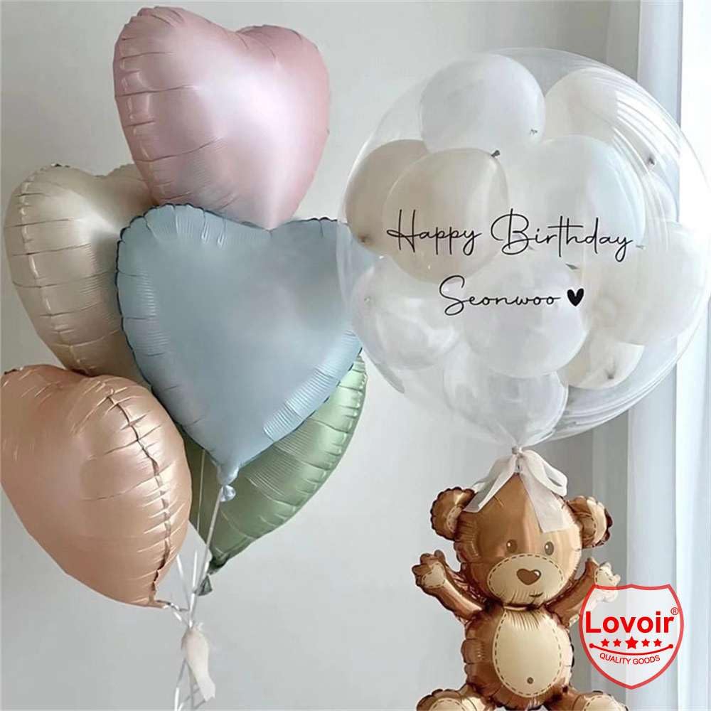Lovoir 10 Pcs Baby Blue Heart Shape Foil Mylar Balloons 18 Inch Love Balloons For Valentine'S Day Birthday Party Decorations Wed