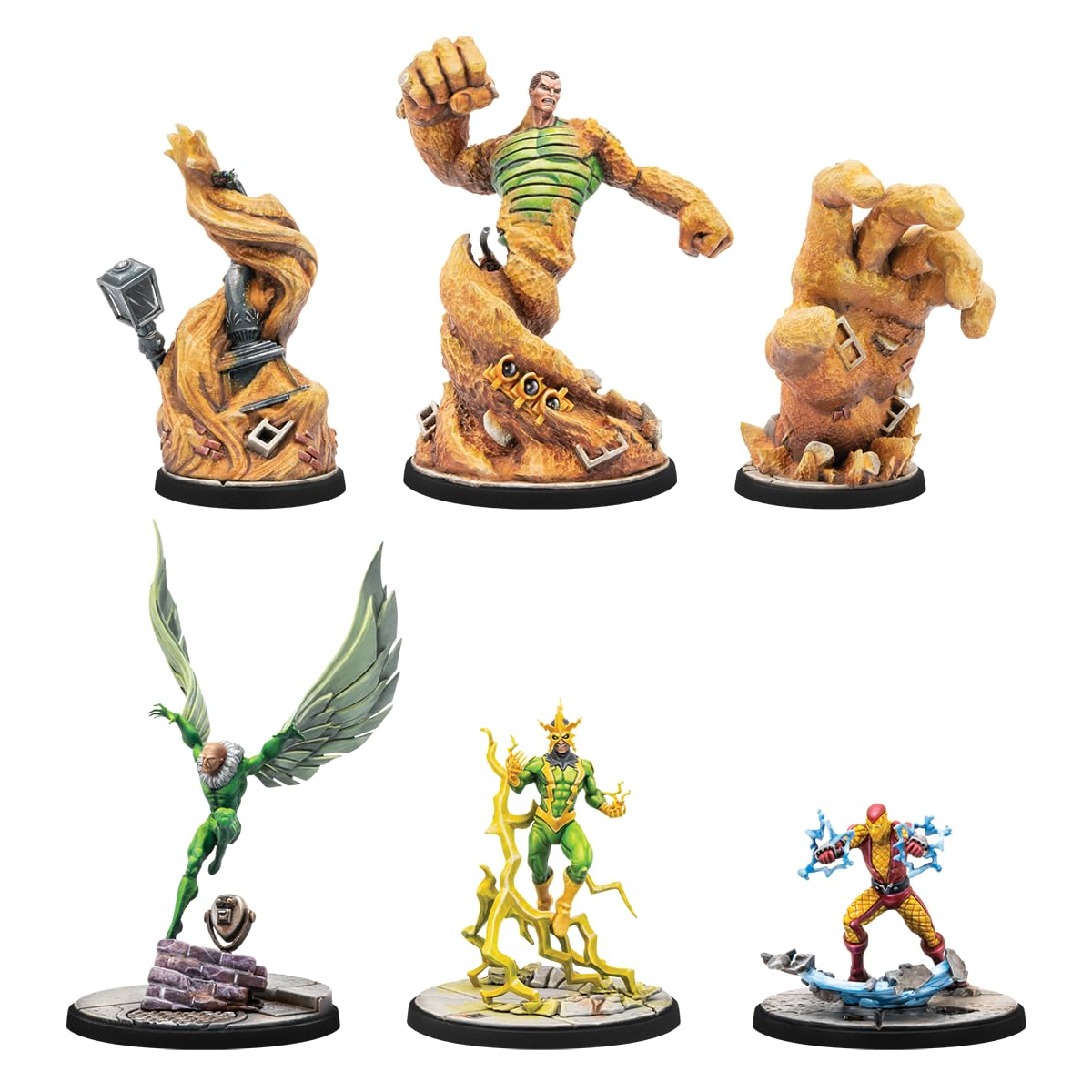 Marvel: Crisis Protocol Electro & Sandman & Shocker & Vulture CHARACTER PACK - Sinister Villains Unleashed! Tabletop Superhero Game  Ages 14+  2 Players  90 Min Playtime  Made by Atomic Mass Games
