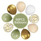 Green And Gold Balloons, 60Pcs Sage Green Apricot Balloons, 12 Inch Metallic Gold Confetti Balloons Retro Green Latex Balloons F