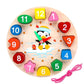 Dherik Tradworld Wooden Learning Clock With Bead Lace, Educational Digital Analog Numbers, Shape & Color Learning Montessori Toy