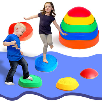 Party Club Of America 5Pcs Stepping Stones For Kids, Plastic Balance Non-Slip Jumping Stones, Coordination Game Toys For Ages 3 4 5 6 7 8 Years