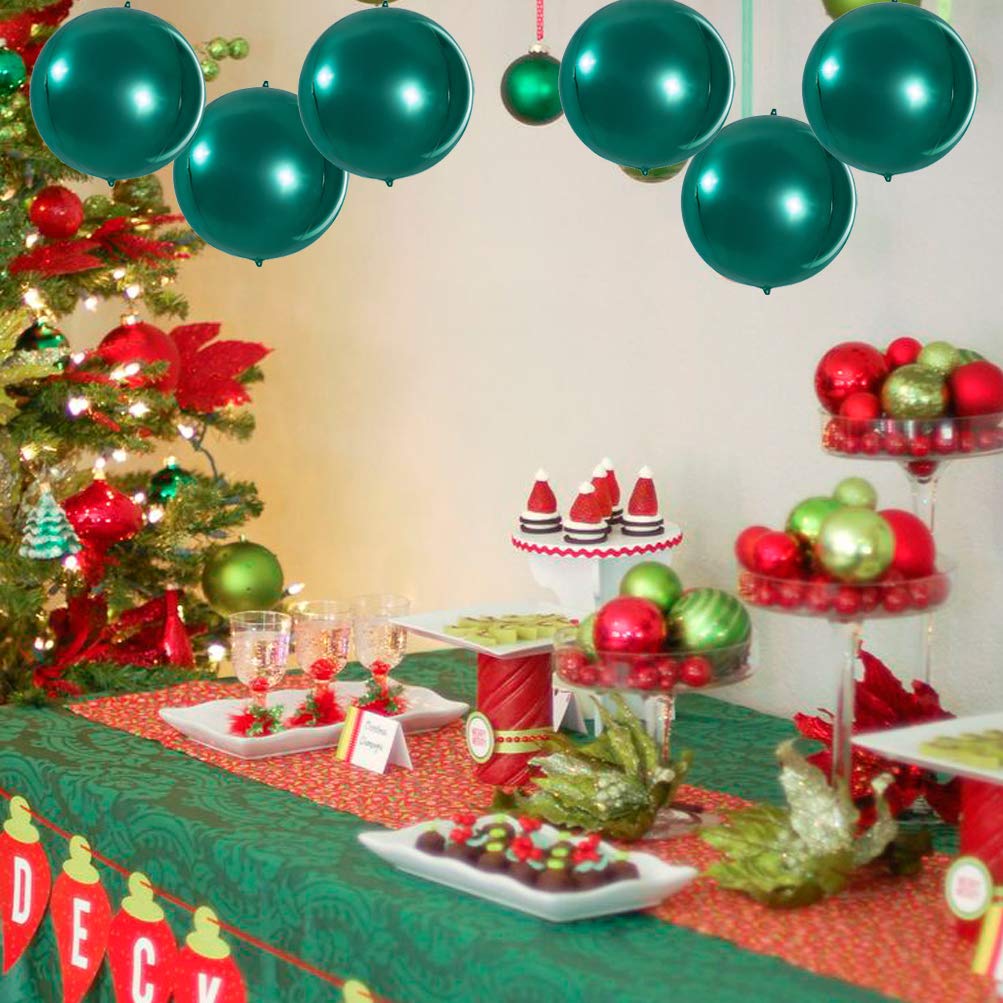 4D Green Foil Balloon 10 Inch Mylar Helium Balloon For Birthday Wedding Christmas Day St.Patrick'S Day Party Favor Supplies, Pack Of 20