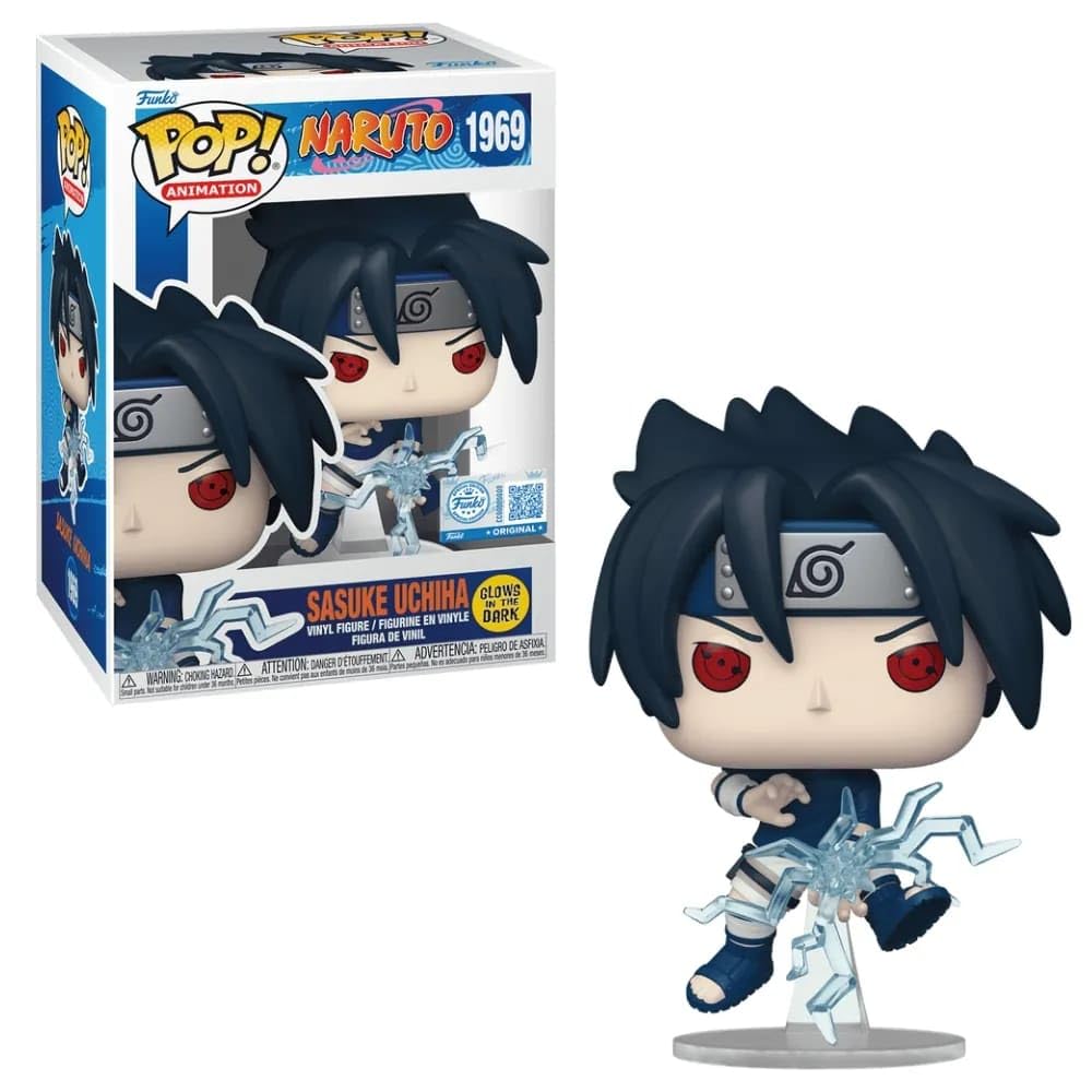 Funko Pop! Naruto Shippuden Sasuke Uchiha Glow in The Dark Exclusive #1969 - Multicolor Vinyl Collectible