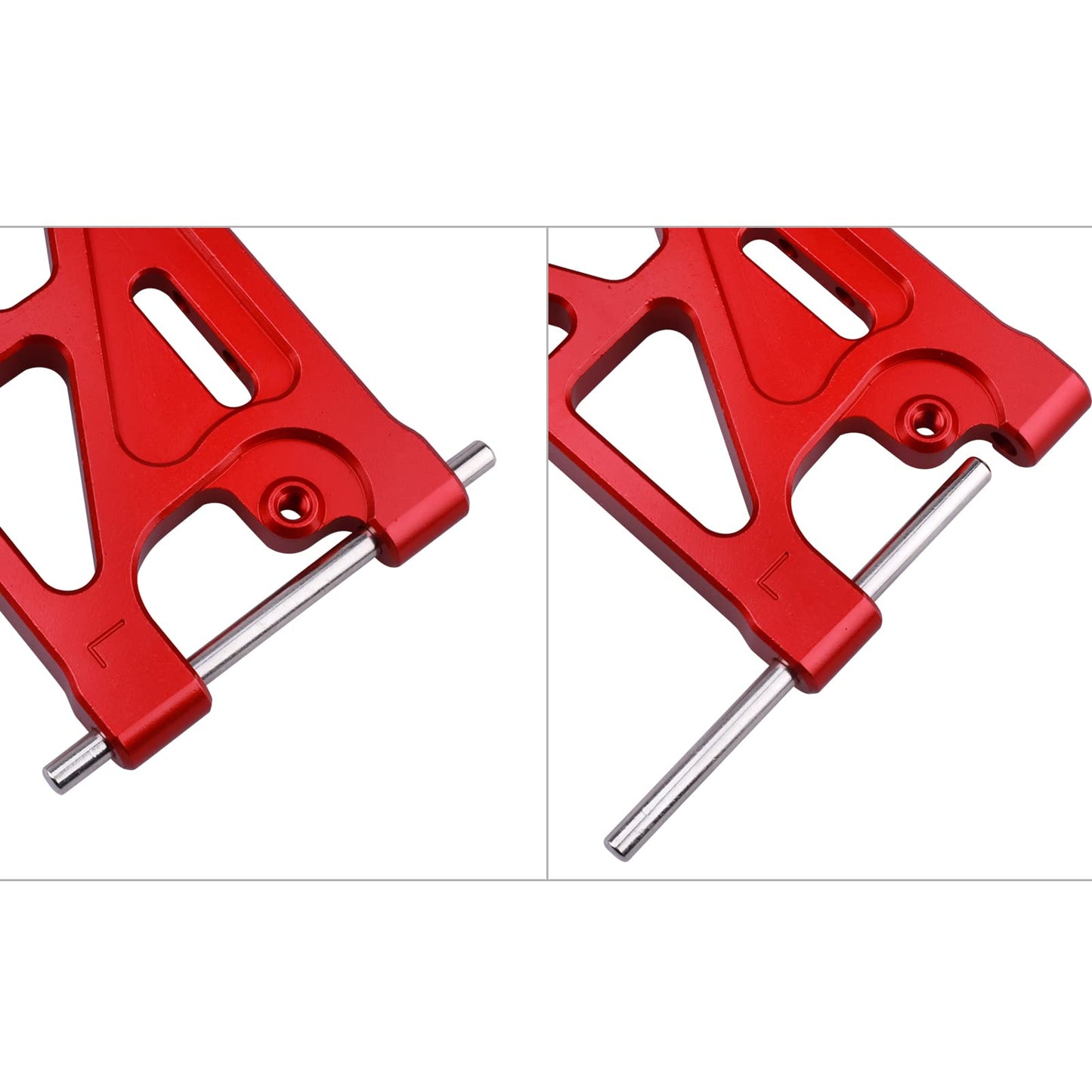 GoHobby Aluminum Rear Lower Suspension Arms Set for ARRMA Mojave 6S BLX Upgrades 1/7 Scale Desert Truck, Replaces ARA330607 (Red