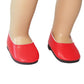 American Fashion World Red  White  and Black Flats for 18-Inch Dolls | 3 Pack | enhanced Quality & Trendy Design | Dolls Shoes | Shoe Fashion for Dolls for Popular Brands