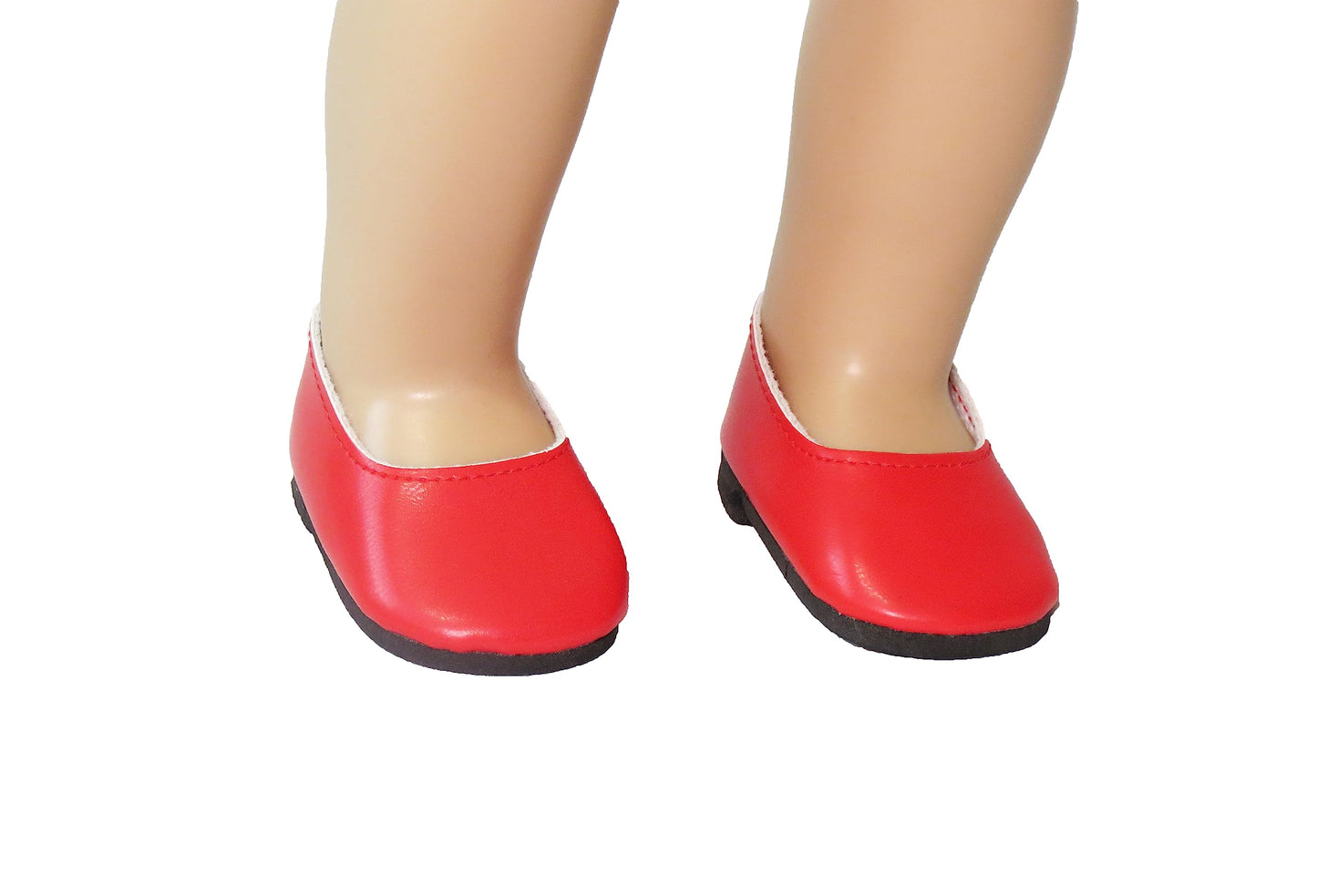 American Fashion World Red  White  and Black Flats for 18-Inch Dolls | 3 Pack | enhanced Quality & Trendy Design | Dolls Shoes | Shoe Fashion for Dolls for Popular Brands