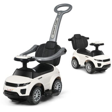 Honey Joy Ride On Push Car, Foot To Floor Ride On Sliding Car Push Handle & Detachable Guardrail, Sound & Lights, Under Seat Storage, Push Cars For Toddlers 1-3, Gift For Kids Boys Girls(White)