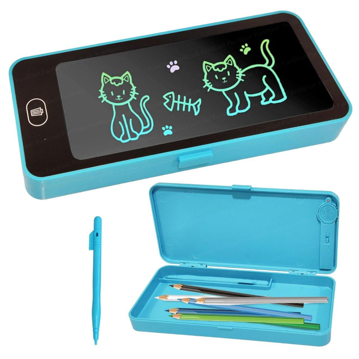 TOPHAVEN Writing Tablet Pencil Case for Kids  2 in 1 LCD Digital Slate for Kids, ENote Pad, Pencil Box for Kids, Doodle Writin