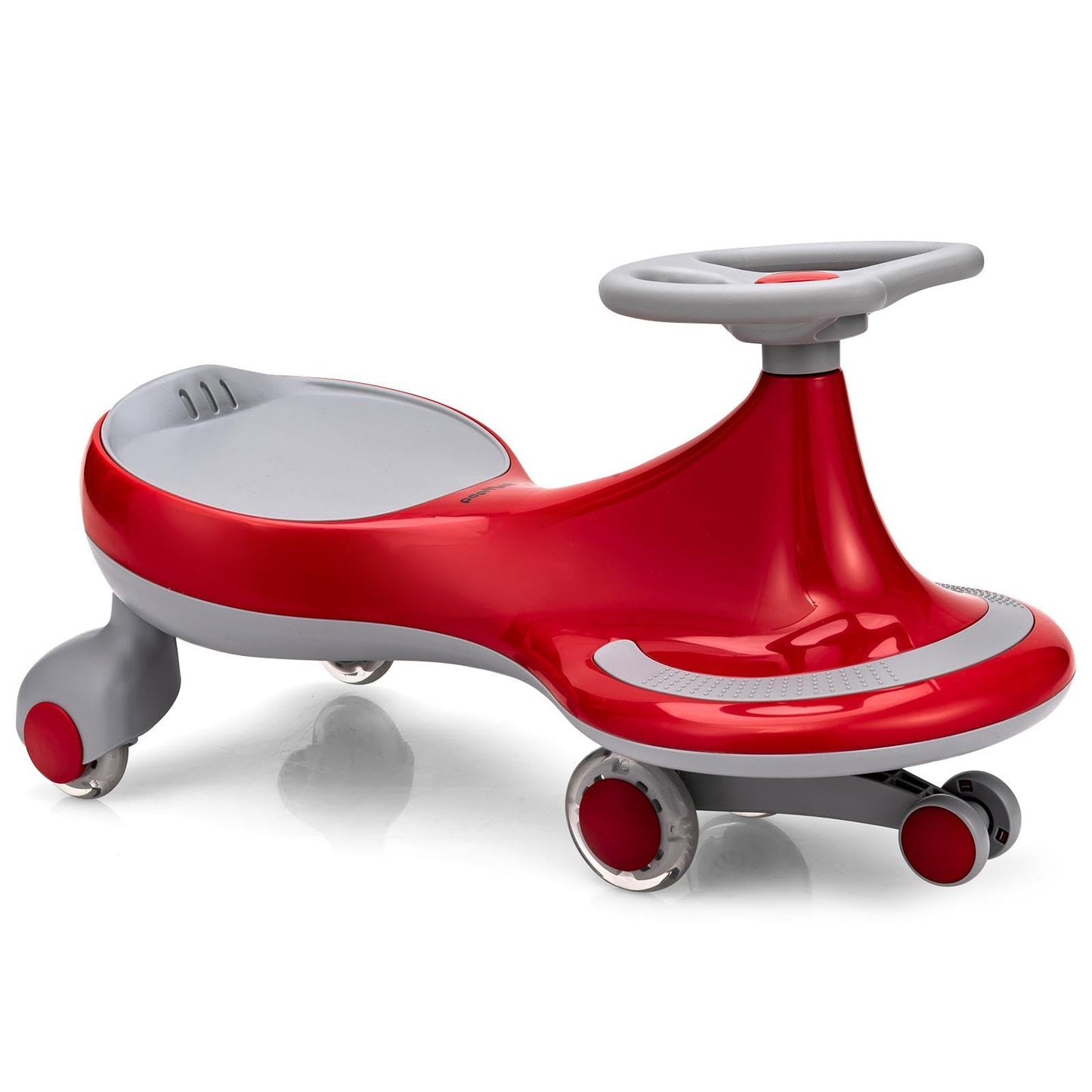 GLACER Wiggle Car  Just Twist Swing Car with Flashy PU Wheels  No Battery  Gears or Pedals Wiggle Bike  Easy to Ride  Indoor Outdoor Ride on Toy Gift for Boys & Girls Aged 3 Years Old and up (Red)