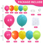 Tropical Balloon Arch Kit, Hot Pink Fruit Green Teal Orange Yellow Latex Rainbow Balloon Garland Kit For Beach Hawaiian Luau Alo