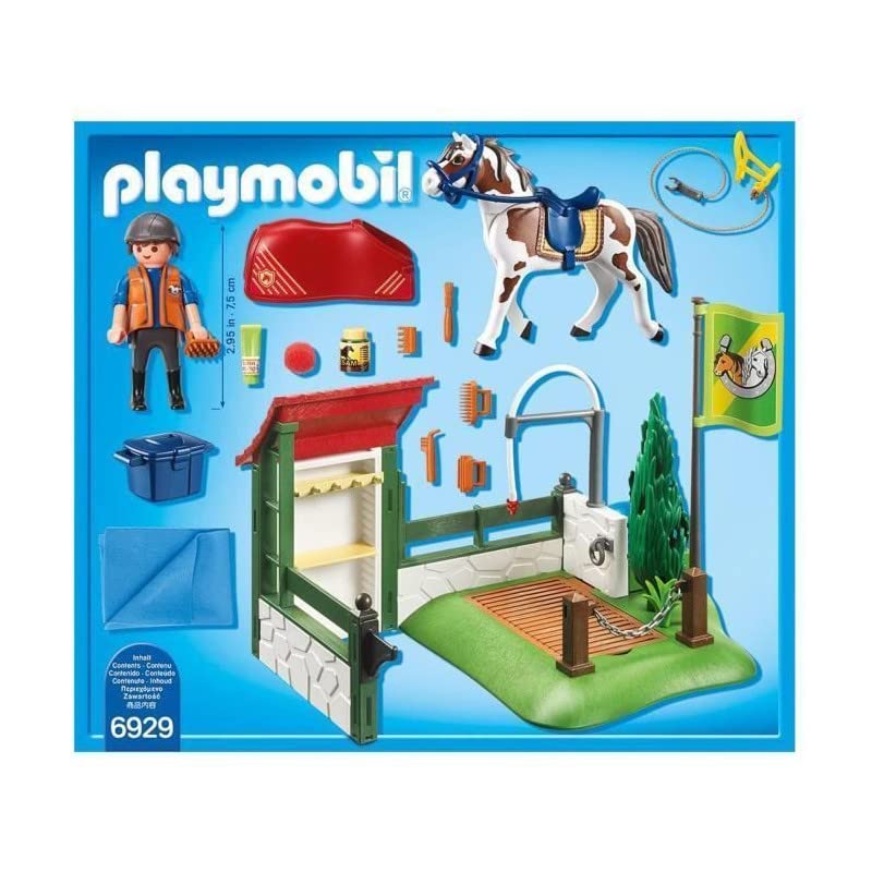 Playmobil Horse Grooming Station Building Set - Multi-Color, Plastic, Model 6929
