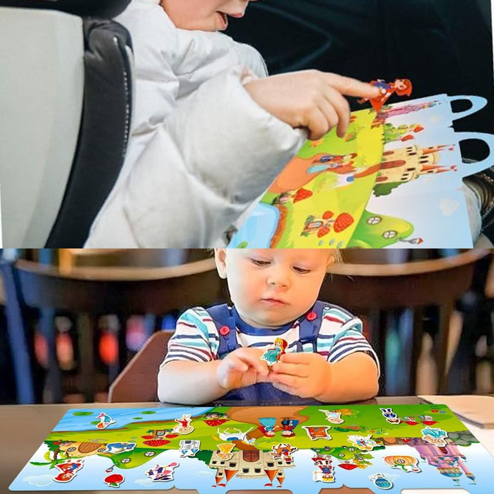 Ruson Reusable Sticker Book For Kids, Fairy Stickers Educational Learning Toys Travel Stickers Activity Books For Toddler Girls Boys Age 3+ Birthday Gifts