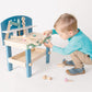 Compact Wooden Workbench by Small Foot -Tool Bench Set in Nordic Theme - 21+ Piece Playset Includes Hammer, Saw, Screwdriver, Na