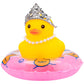 Wonuu Car Duck Rubber Duck Car Ornaments Duck Car Dashboard Decorations With Cute Headband Swim Ring Necklace Sunglasses, C-Female Crown&Pearl Chain&Pink