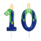 Green Blue 10th Birthday Candle for Boys Girls - Luigi Birthday Party Cake Decorations, Number 10 Cake Topper, Cartoon Game Them