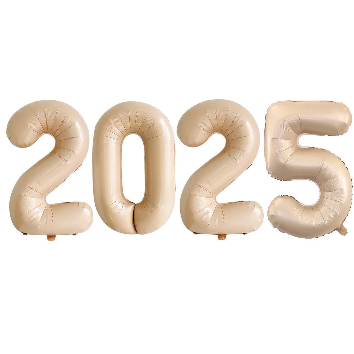 Goer 2025 Foil Number Balloons For 2025 New Year Eve Festival Party Supplies Graduation Decorations (Caramel,32 Inch)