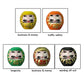 Daruma Fortune Dolls (4.7cm, Set of 10, Made in Japan)