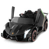 OLAKIDS 2 Seater Kids Ride On Car  12V 4WD Licensed Lamborghini Veneno Electric Vehicle with Remote Control  Toddlers Battery Powered Toy Gift with 2 Speeds  Rocking Mode  Music  USB  MP3 (Black)
