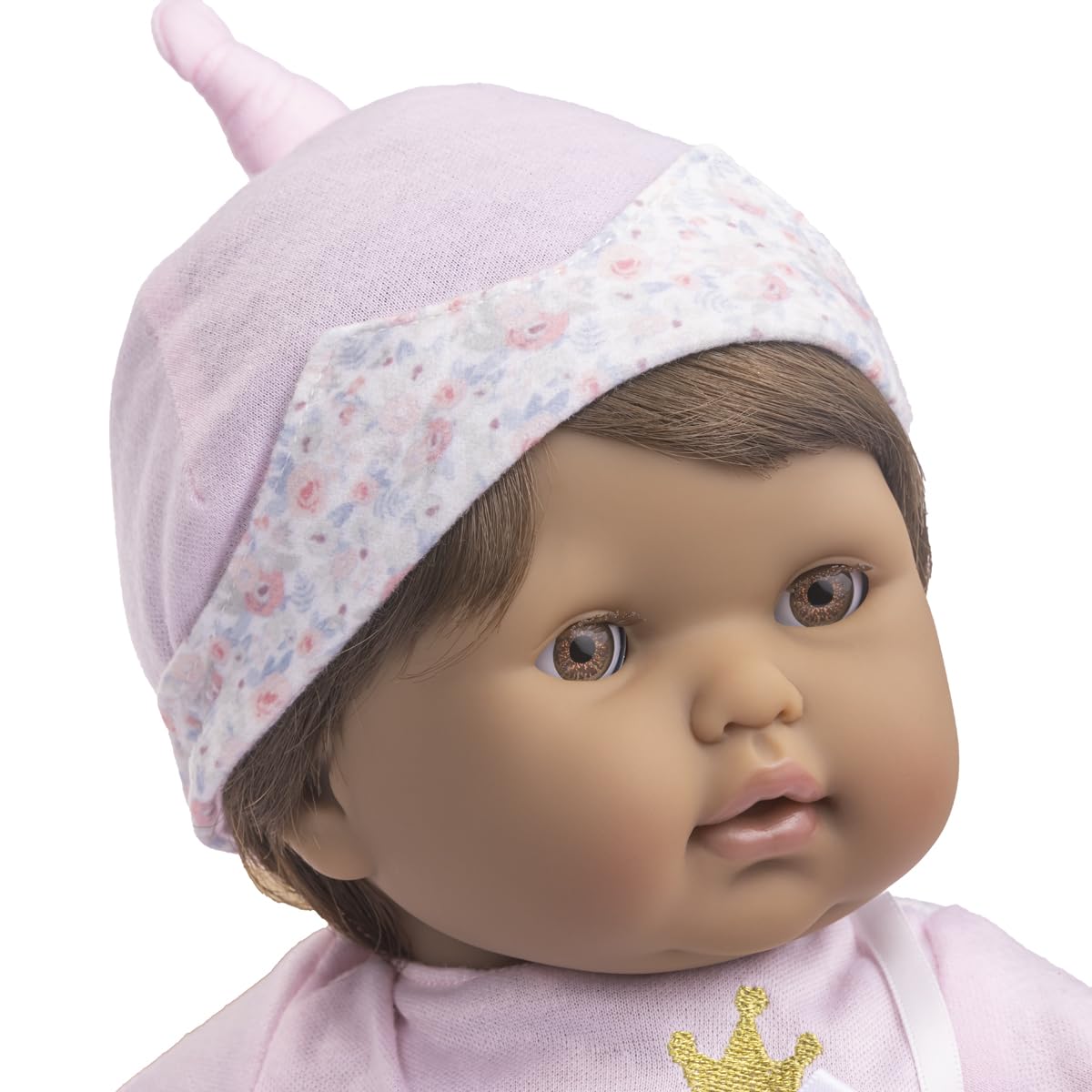 Jc Toys /15 Realistic Soft Body Brown Hair / Brown Eyes Baby Doll With Open/Close Eyes | 10 Piece Gift Set With Bottle, Rattle,