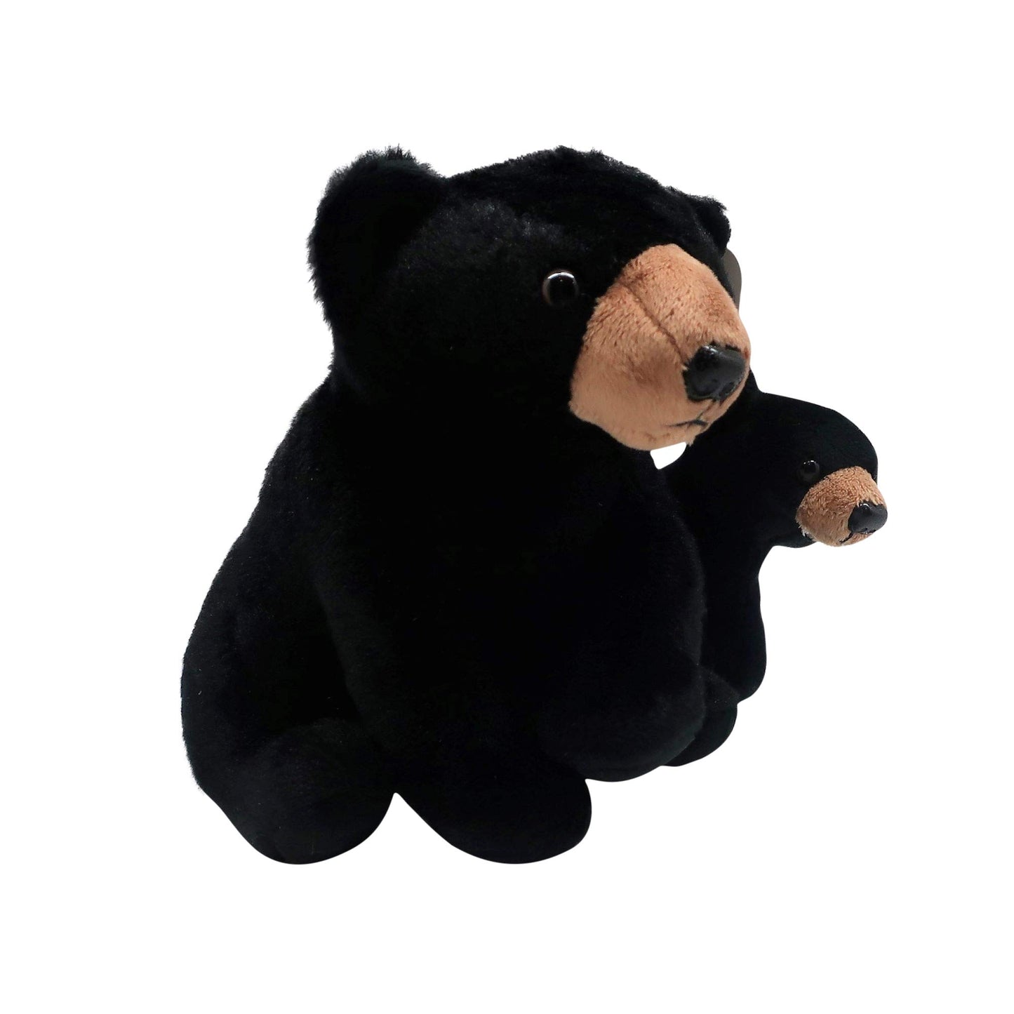 Mom And Baby Mini Black Bear Stuffed Animals For Boys And Girls, Safari Baby Shower Decorations, Nursery Decor, Zoo Animals For Toddlers, Realistic Toys, Soft, Huggable And Squeezable