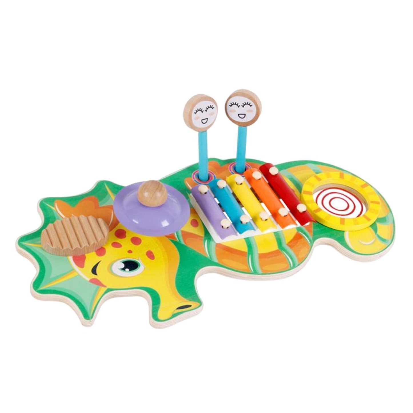 Ujeavette Wooden Xylophone Toy With 2 Gavels Seahorse Shape For Living Room Boy Girls