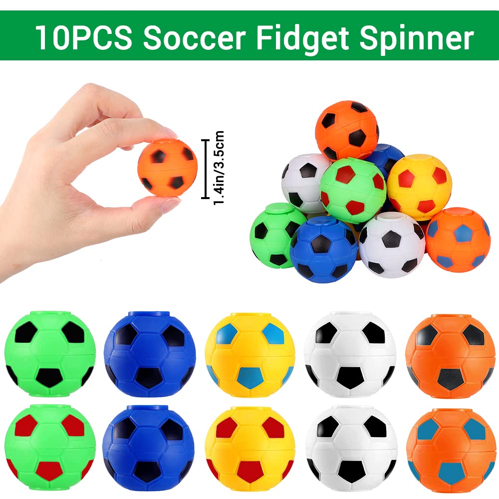 Yujun 112 Pcs Soccer Party Favors Set - Fidget Spinners, Slap Bracelets, Whistles, Tattoos, Stickers, Keychains For Kids' Soccer-Themed Birthday Party