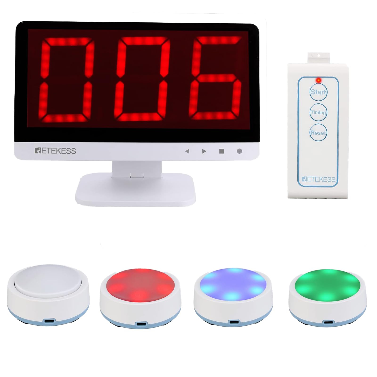 Retekess TM101 Jeopardy Buzzers Buzzers for Trivia Games Add Up to 32 Buttons 262ft  Game Show Buzzers for Classroom Family Feud mature-themed Trivia Game Night Back to School