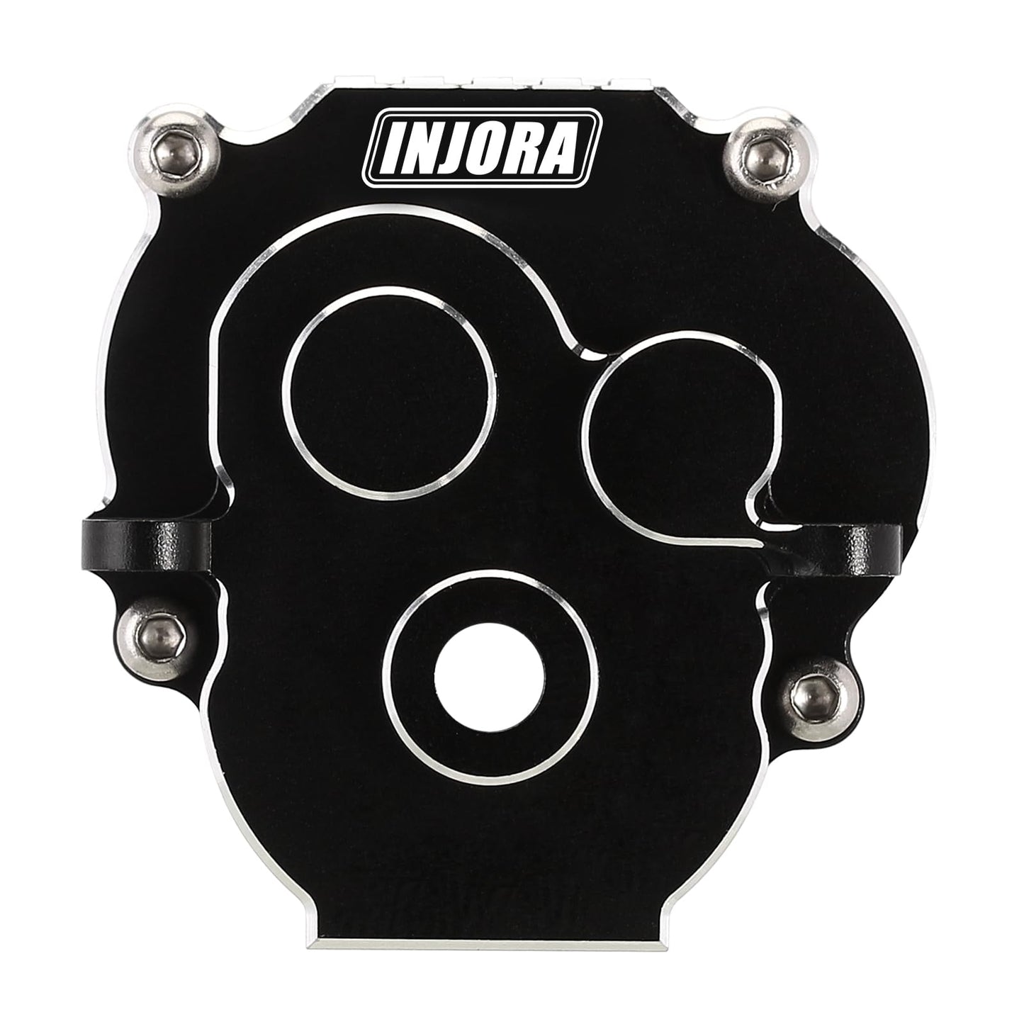 INJORA Transmission Housing with Bearings CNC Aluminum Gearbox Case Housing for 1/18 RC Crawler TRX4M Upgrade(Black)