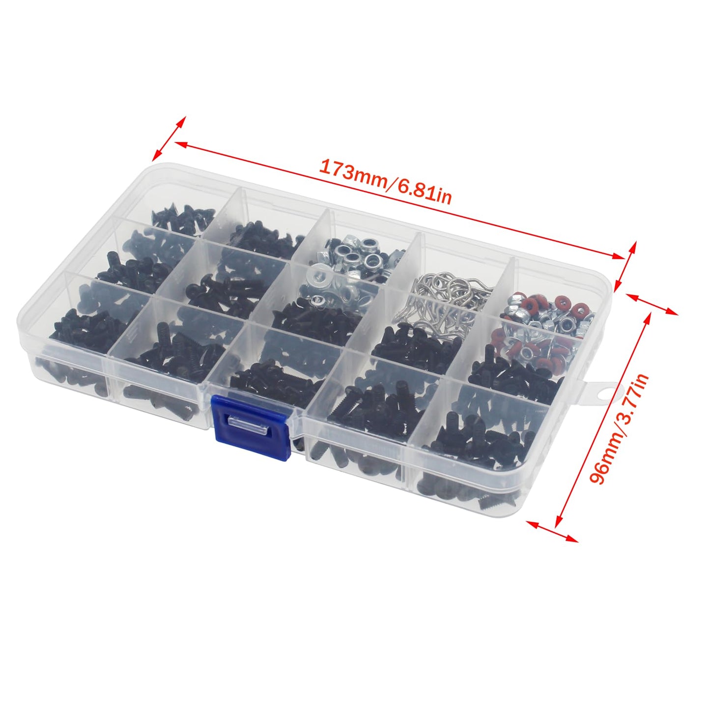 520pcs Universal RC Screw Kit Screws Assortment Set for Traxxas Arrma Redcat HPI Axial SCX10 Losi 1/8 1/10 1/12 1/16 Scale RC Ca