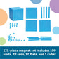 Learning Resources Giant Magnetic Base Ten, Magnetic Base Ten, Use With Magnetic Surfaces Or Whiteboards, 131 Piece Set