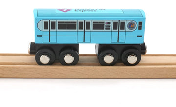 Muni Pals Munipals New York City Subway Wooden Railway (Nostalgia Series) Bluebird 7 Train/World’S Fair Express–Child Safe And Tested Wood Toy Train