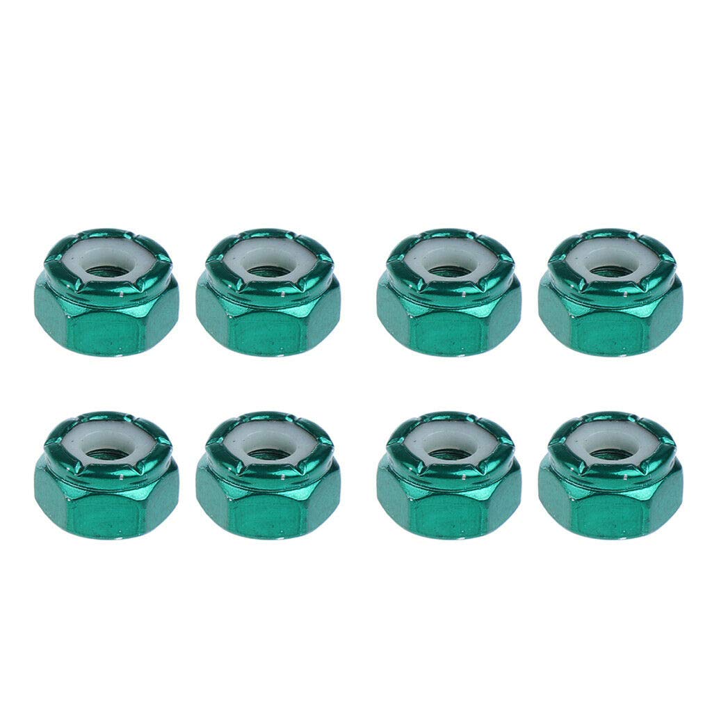 8pcs Replacement Skateboard Truck Hardware Longboard Screws Bolts Green